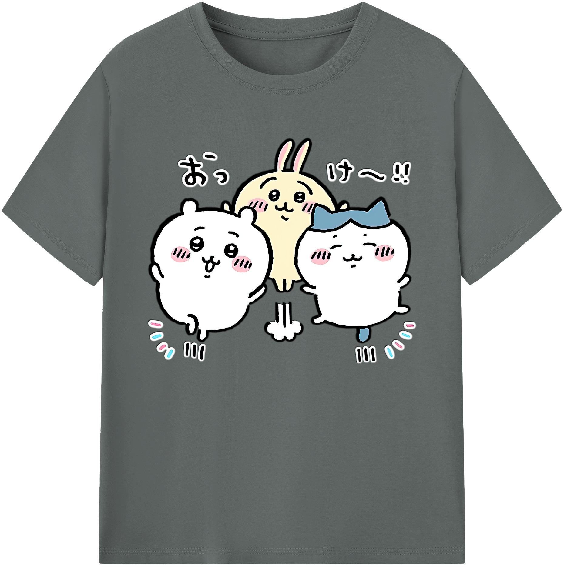 （画像用） ちいかわ ちいかわ Chii-kawa chiikawa 綿100％ メンズ半袖Tシャツ｜肌触りやわらか＆通気性